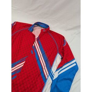 Canari Cycling Jersey Mens Extra Large Red Blue Full Zip Long Sleeve Polyester